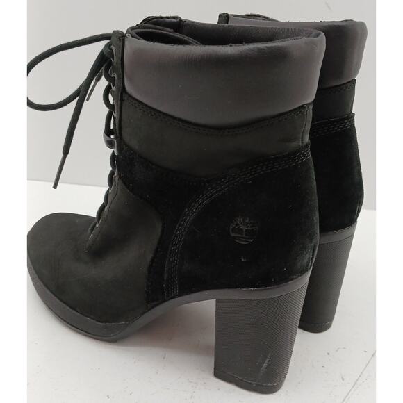 Timberland Boots Women's A1KD4 A2534 Black Suede Lace Up Block Heels US 8 - Picture 5 of 11